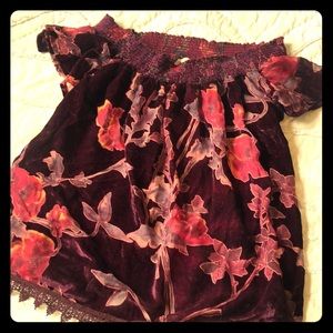 Sheer Floral Blouse with Lace Detail